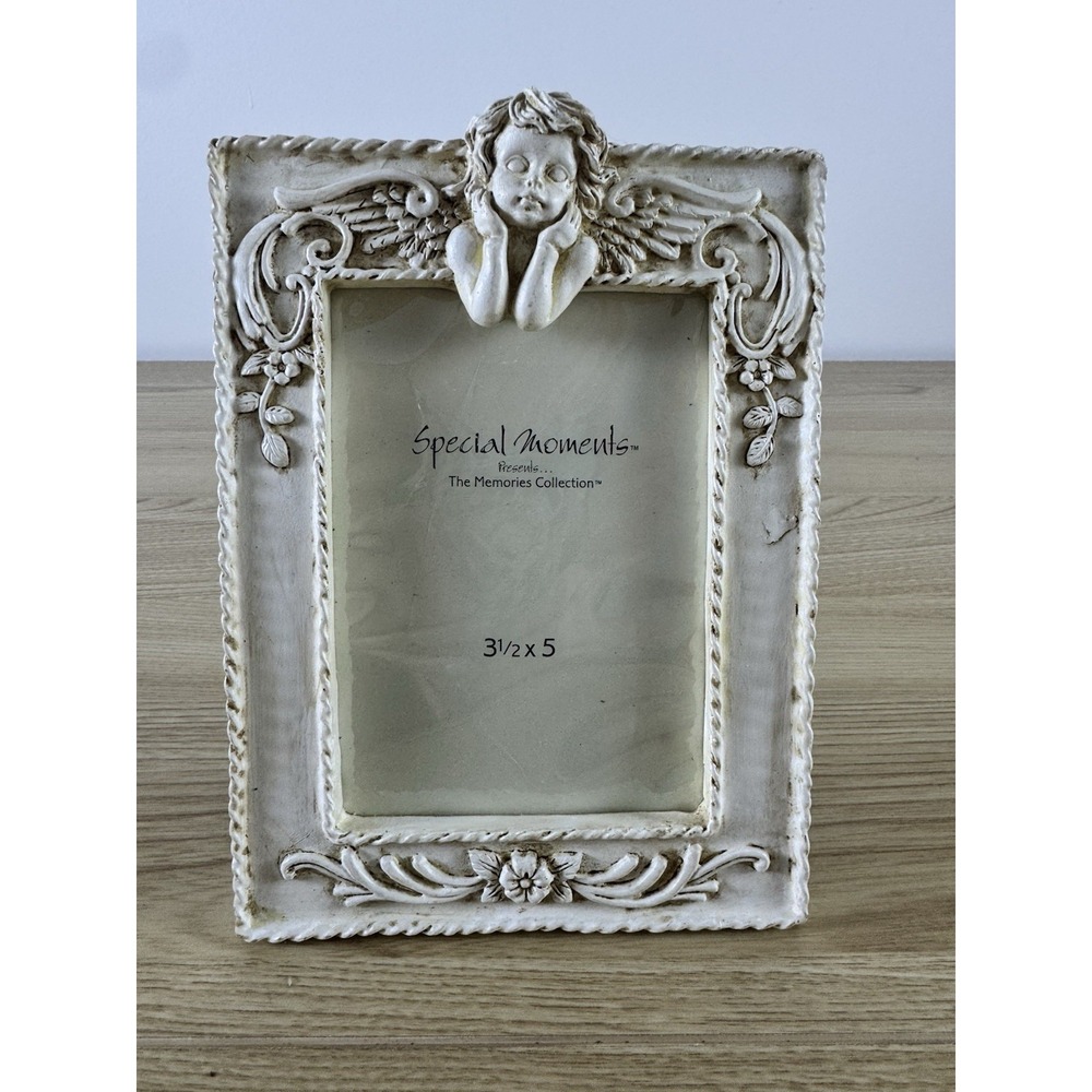 Special Moments Cherub Angel Photo Frame 3.5x5 Ivory Victorian Shabby Chic